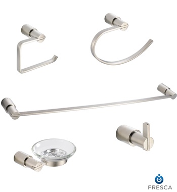 Fresca Magnifico 5-Piece Bathroom Accessory Set - Brushed Nickel