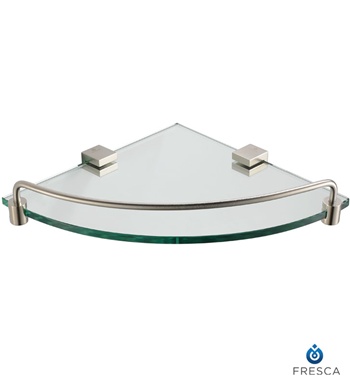 Fresca Ottimo Corner Glass Shelf in Brushed Nickel