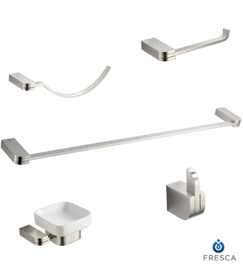 Fresca Solido 5-Piece Bathroom Accessory Set - Brushed Nickel