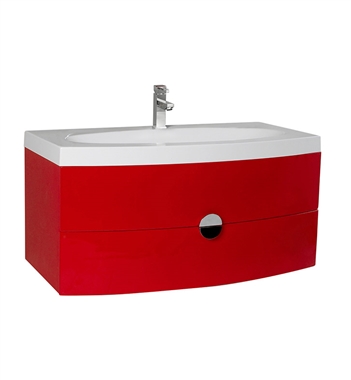 Fresca Energia 36" Red Modern Bathroom Cabinet with Integrated Sink
