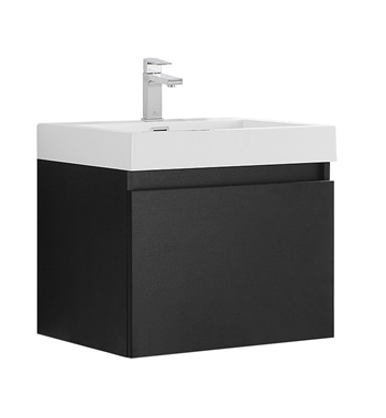 Fresca Nano 24" Black Modern Bathroom Cabinet with Integrated Sink