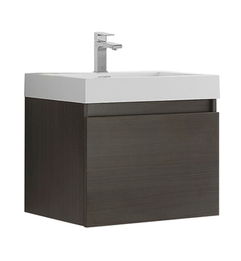 Fresca Nano 24" Gray Oak Modern Bathroom Cabinet with Integrated Sink