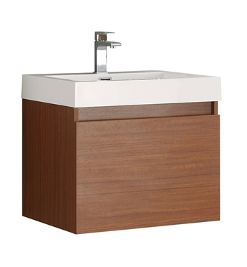Fresca Nano 24" Teak Modern Bathroom Cabinet with Integrated Sink
