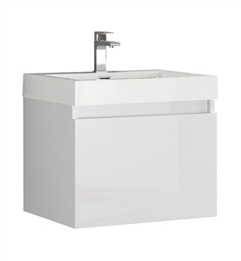 Fresca Nano 24" White Modern Bathroom Cabinet with Integrated Sink