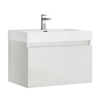 Fresca Mezzo 30" White Modern Bathroom Vanity with Integrated Sink