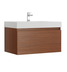 Fresca Mezzo 36" Teak Modern Bathroom Vanity with Integrated Sink