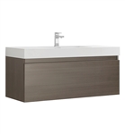 Fresca Mezzo 48" Gray Oak Wall Hung Modern Bathroom Vanity with Integrated Sink