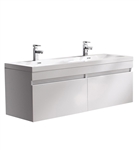 Fresca Largo 57" White Modern Double Sink Bathroom Cabinet with Integrated Sinks