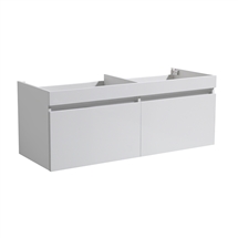Fresca Mezzo 60" White Wall Hung Double Sink Modern Bathroom Cabinet