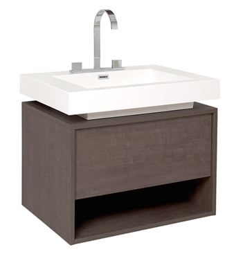 Fresca Potenza 28" Gray Oak Modern Bathroom Cabinet with Vessel Sink
