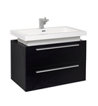 Fresca Medio 32" Black Modern Bathroom Cabinet with Vessel Sink