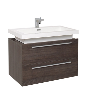 Fresca Medio 32" Gray Oak Modern Bathroom Cabinet with Vessel Sink