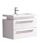 Fresca Medio 32" White Modern Bathroom Cabinet with Vessel Sink