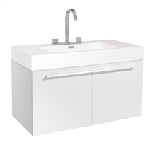 Fresca Vista 36" White Modern Bathroom Cabinet with Integrated Sink
