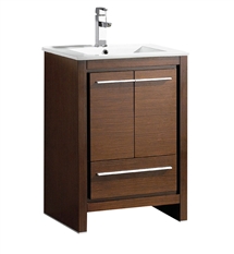 Fresca Allier 24" Wenge Brown Modern Bathroom Cabinet with Sink