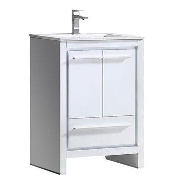 Fresca Allier 24" White Modern Bathroom Cabinet with Sink