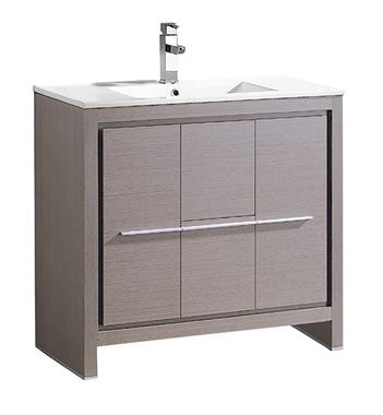 Fresca Allier 36" Gray Oak Modern Bathroom Cabinet with Sink