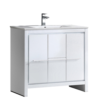 Fresca Allier 36" White Modern Bathroom Cabinet with Sink