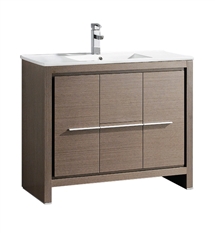 Fresca Allier 40" Gray Oak Modern Bathroom Cabinet with Sink