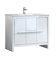 Fresca Allier 40" White Modern Bathroom Cabinet with Sink