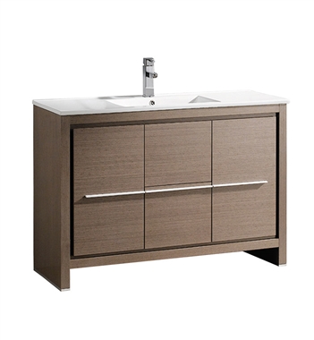 Fresca Allier 48" Gray Oak Modern Bathroom Cabinet with Sink
