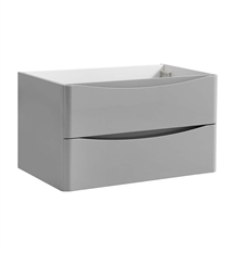 Fresca Tuscany 32" Glossy Gray Wall Hung Modern Bathroom Cabinet