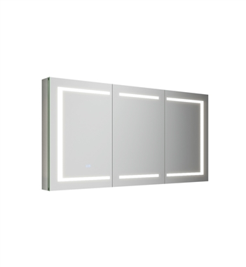 Fresca Spazio 60" Wide by 30" Tall Three-Door Medicine Cabinet with LED Lighting