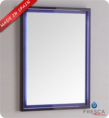 Fresca Platinum Due 23" Bathroom Mirror with LED Lighting in Glossy Cobalt
