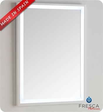 Fresca Platinum Due 23" Bathroom Mirror with LED Lighting in Glossy White