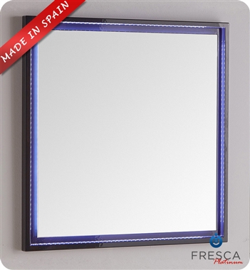 Fresca Platinum Due 31" Bathroom Mirror with LED Lighting in Glossy Cobalt