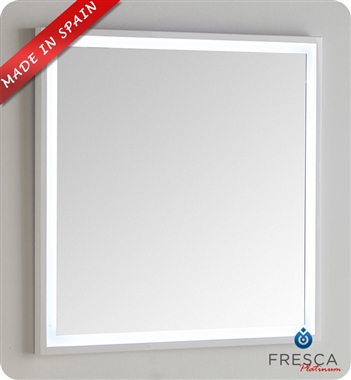 Fresca Platinum Due 31" Bathroom Mirror with LED Lighting in Glossy White
