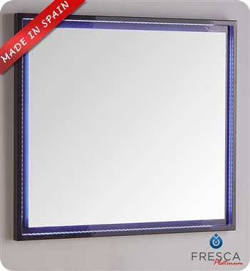 Fresca Platinum Due 35" Bathroom Mirror with LED Lighting in Glossy Cobalt