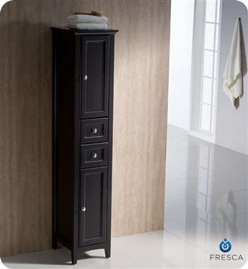 Fresca Oxford Tall Bathroom Linen Cabinet in Espresso