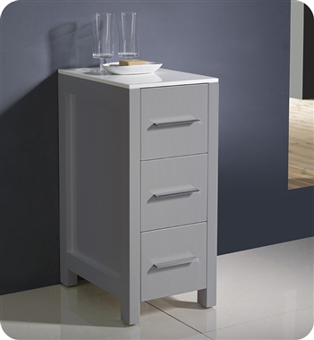 Fresca Torino 12" Bathroom Linen Side Cabinet in Grey