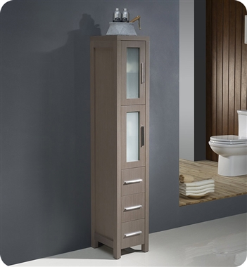 Fresca Torino Tall Bathroom Linen Side Cabinet in Gray Oak