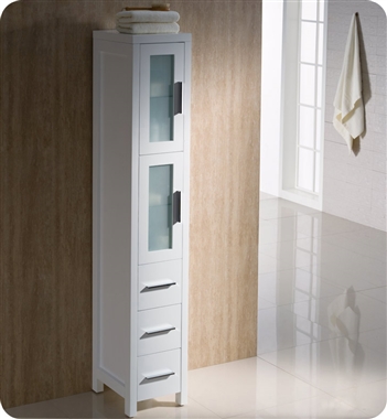 Fresca Torino Tall Bathroom Linen Side Cabinet - White