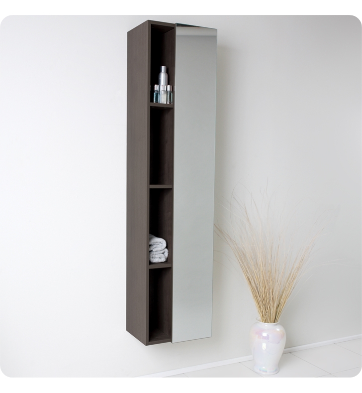 15-3/4 in. W x 67 in. H x 12 in. D Bathroom Linen Storage Cabinet with Mirror in Gray Oak 15-3/4 in. W x 67 in. H x 12 in. D Bathroom Linen Storage Cabinet with Mirror in Gray Oak