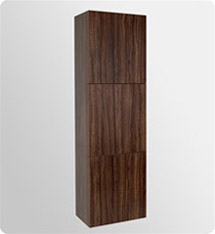 Fresca Bathroom Linen Side Cabinet with 3 Large Storage Areas in Walnut