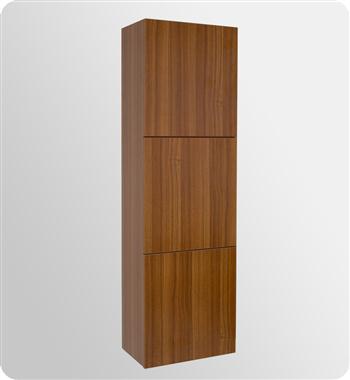 Fresca Bathroom Linen Side Cabinet with 3 Large Storage Areas in Teak