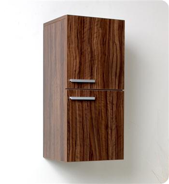 Fresca Bathroom Linen Side Cabinet with 2 Storage Areas in Walnut