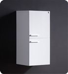 Fresca Bathroom Linen Side Cabinet with 2 Storage Areas in White