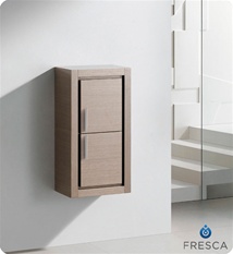 Fresca Bathroom Linen Side Cabinet with 2 Doors in Gray Oak