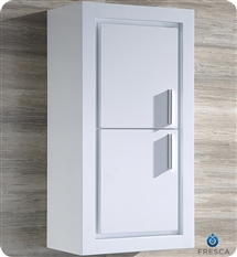 Fresca Bathroom Linen Side Cabinet with 2 Doors in White