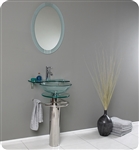 Fresca Ovale 24" Modern Glass Bathroom Vanity w/ Frosted Edge Mirror - FVN1019