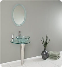 Fresca Netto 24" Modern Glass Bathroom Vanity w/ Wavy Edge Vessel Sink - FVN1036