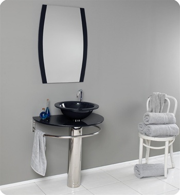 Fresca - Scoperto - Bathroom Vanity w/ Black/Dark Purple Tempered Glass - FVN1066