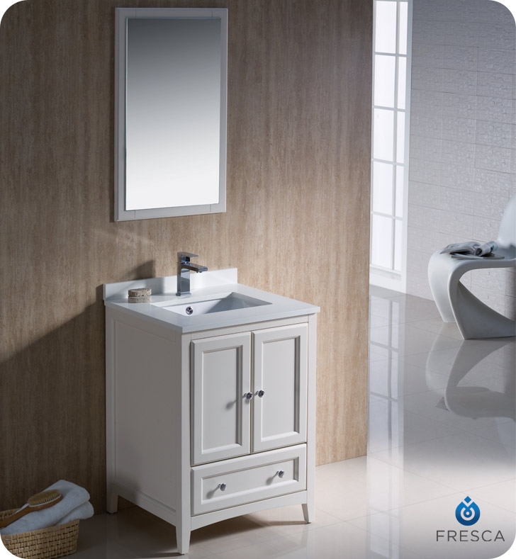Bathroom Vanities Vanity Furniture Cabinets Rgm Fresca Oxford 24 Antique White Traditional Bathroom Vanity