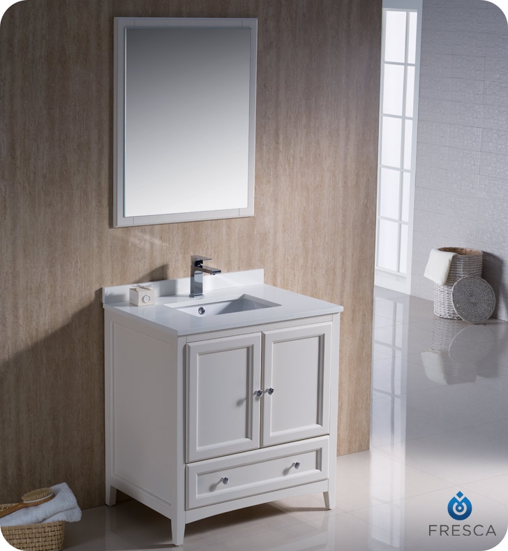 Bathroom Vanities Vanity Furniture Cabinets Rgm Fresca Oxford 30 Antique White Traditional Bathroom Vanity