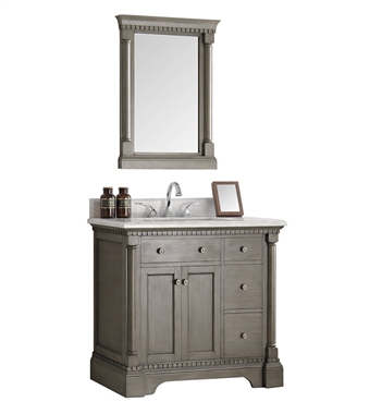 Fresca Kingston 37" Antique Silver Traditional Bathroom Vanity with Mirror