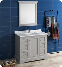 Fresca Windsor 40" Gray Traditional Bathroom Vanity with Mirror